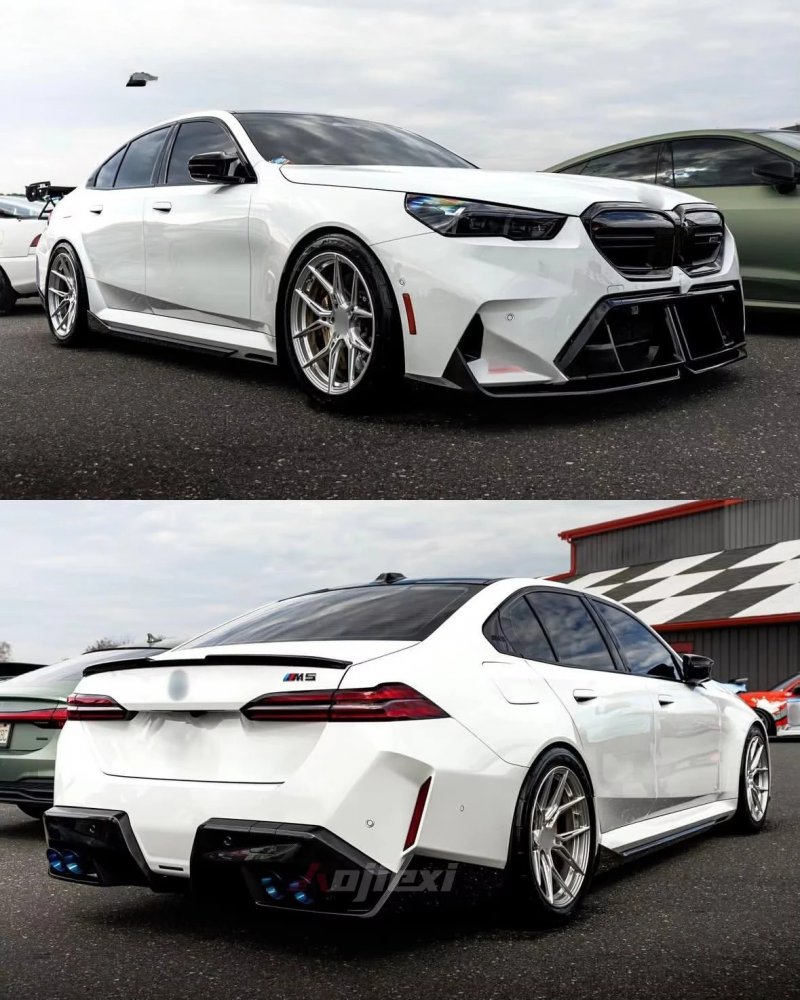 MP Style Dry Carbon Fiber Body Kit for  G90 G99 M5 2023-IN Dry Carbon Fiber Front Lip Side Skirt Diffuser Spoiler Auto Parts